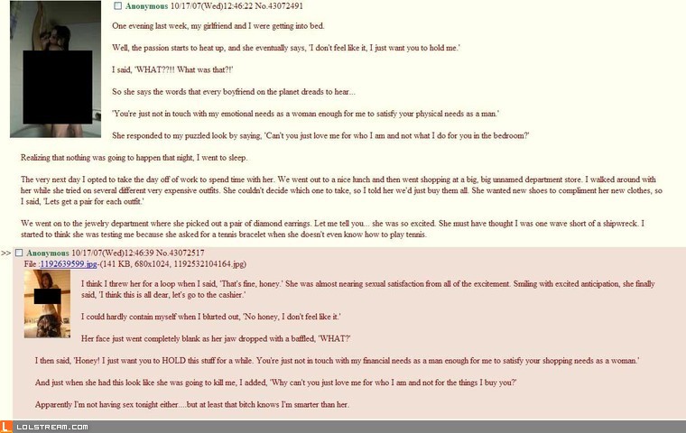 Girlfriend gets told...